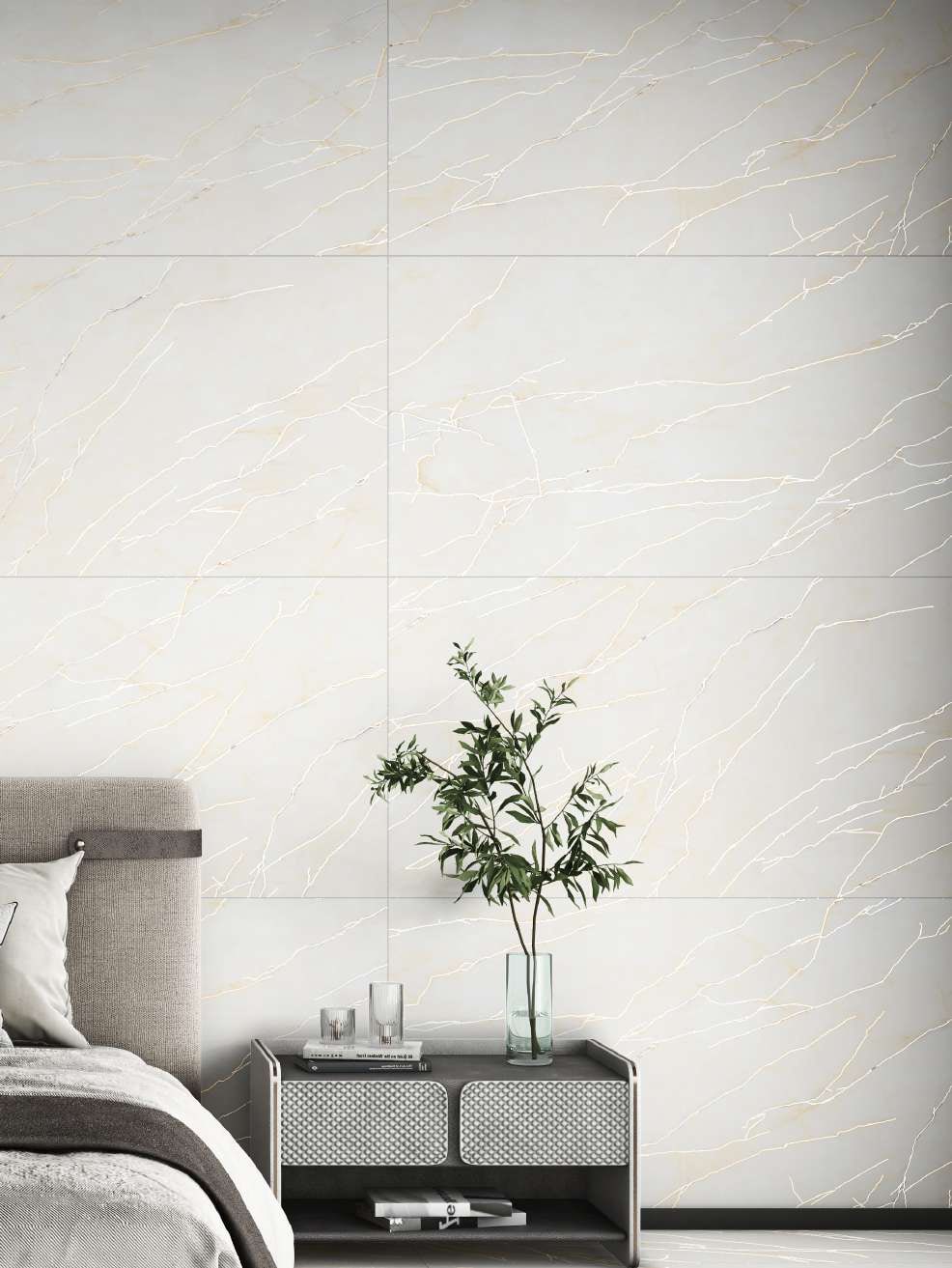 CARREAUX DE PORCELAINE - 600 x 1200 mm - Venatino Bianco - Fabricant et exportateur