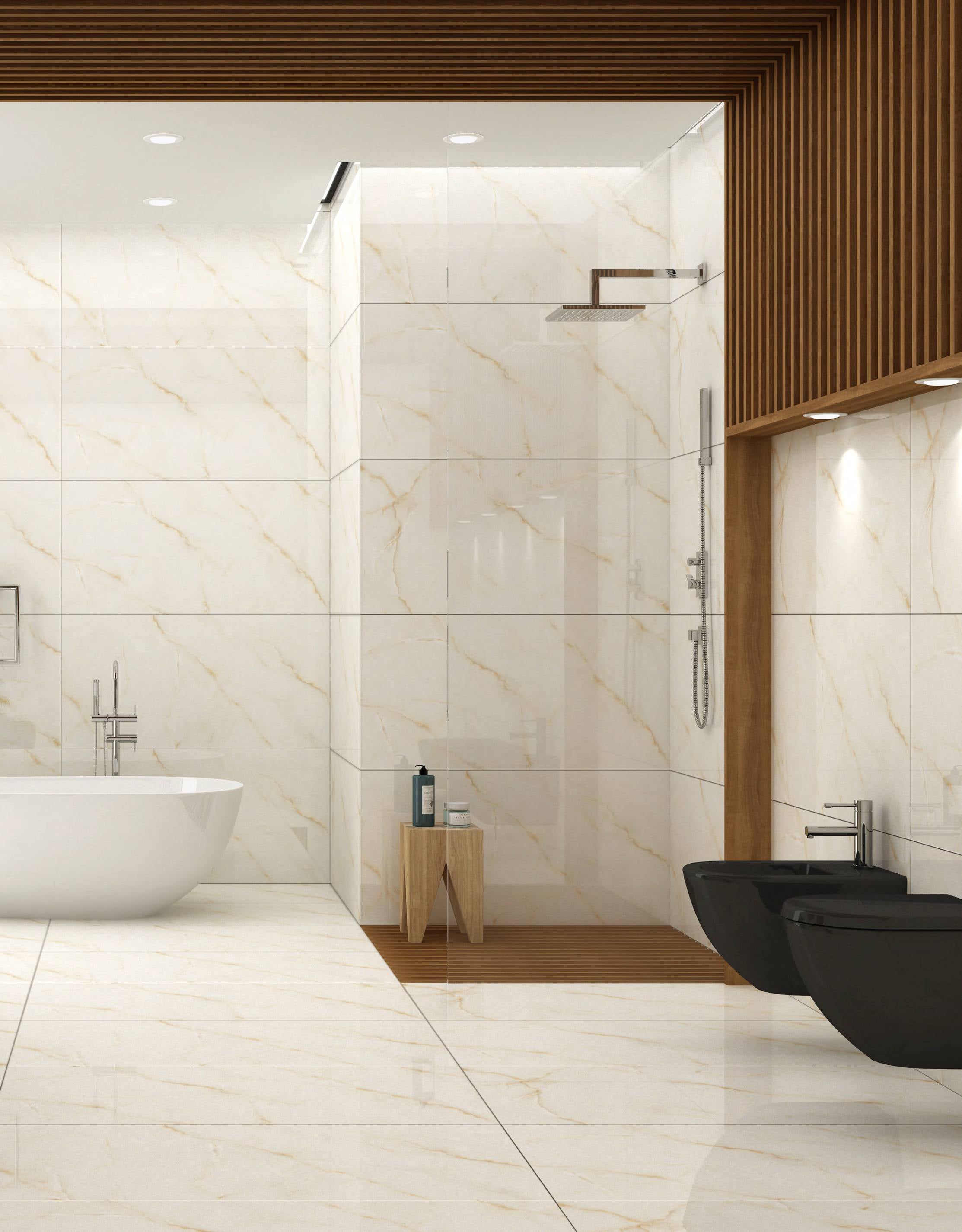 Porcelain Tiles - 600 X 1200 MM - ONYX CARLO BEIGE - Manufacturer & Exporter