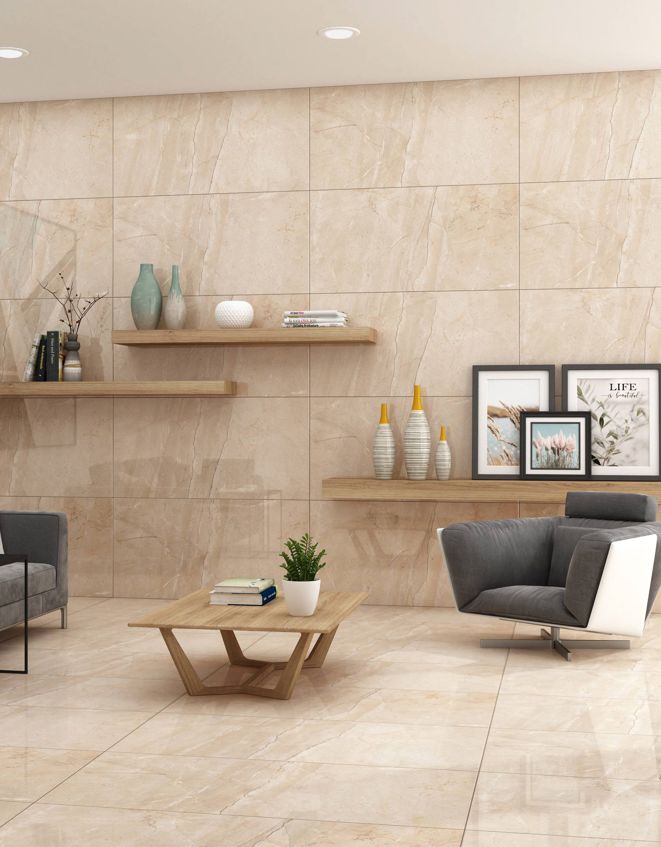 Porcelain Tiles - 600 X 1200 MM - ORBIT BEIGE - Manufacturer & Exporter