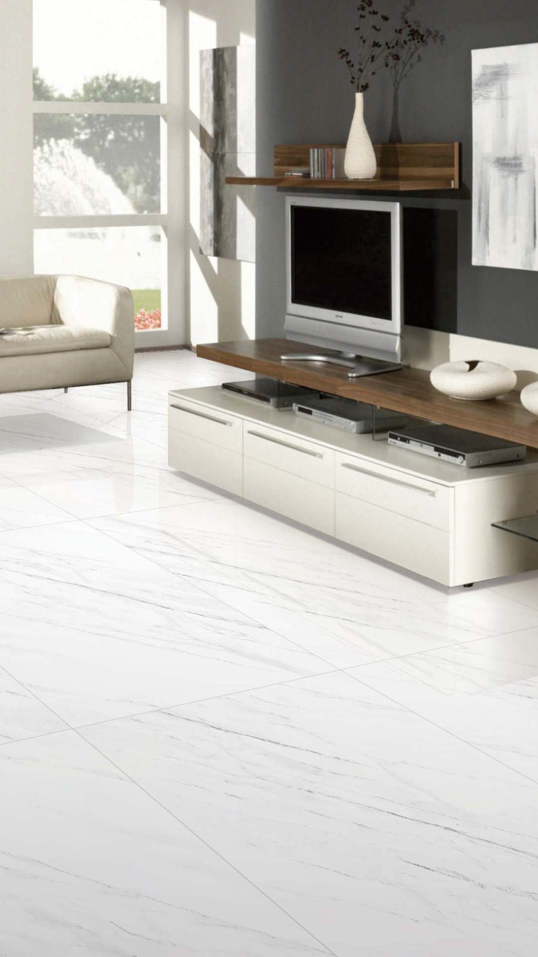 Porcelain Slab - 800 X 1600 MM - BASIL WHITE - Manufacturer & Exporter