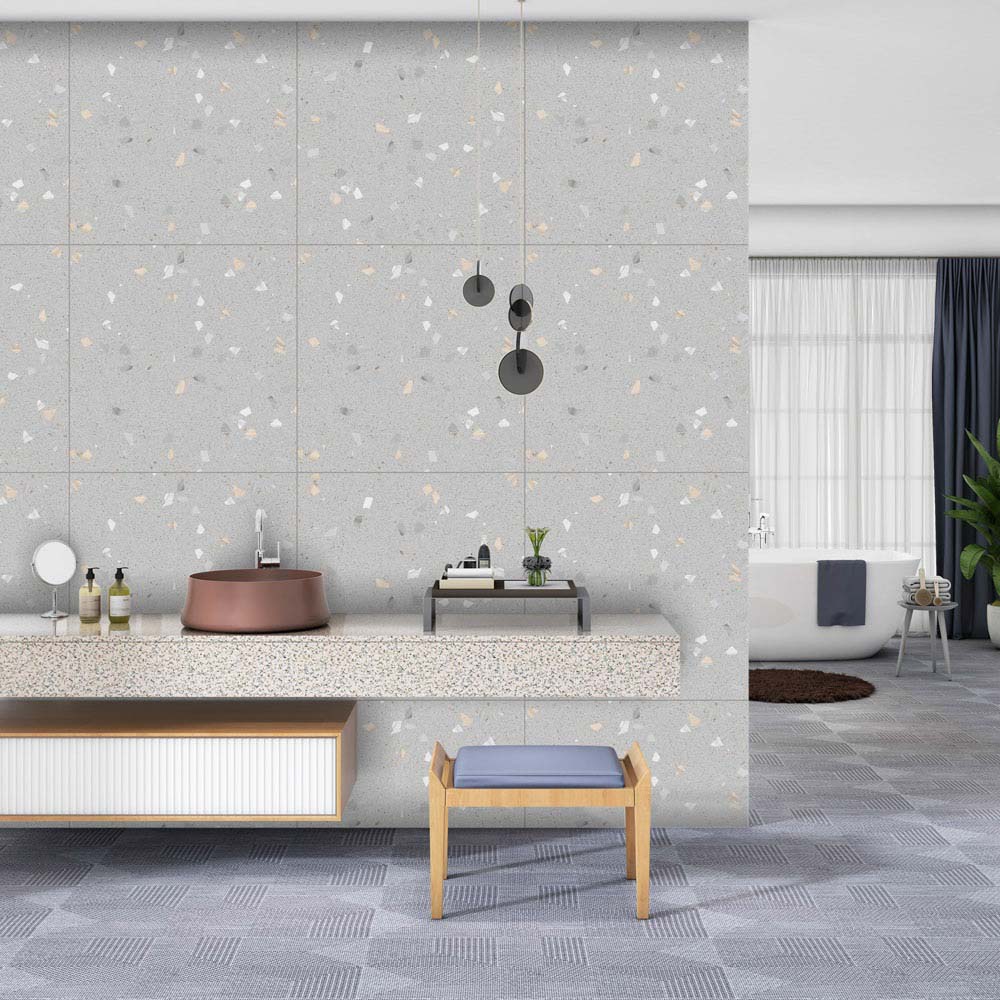 Porcelain Tiles - 600 X 600 MM - TERRAZZO WHITE - Manufacturer & Exporter